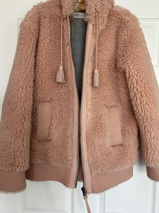 Coach Jackets & Blazers - Cozy Sherpa Zip Jacket - Blush Pink